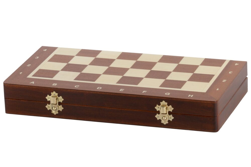 Échiquier Magnétique Grand Format en Bois Incrusté – Jeu d’Échecs de Voyage avec Coffret