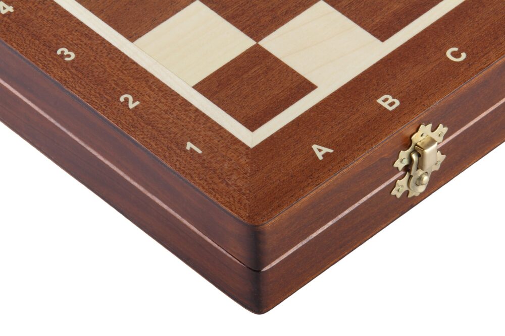 Échiquier Magnétique Grand Format en Bois Incrusté – Jeu d’Échecs de Voyage avec Coffret