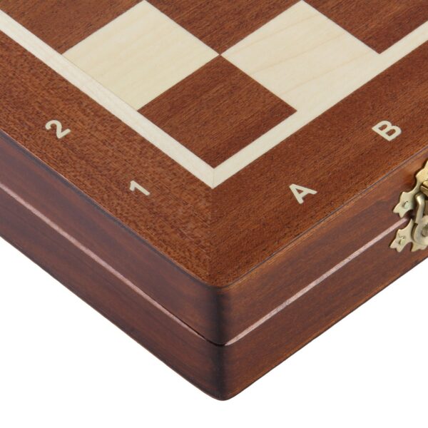 Échiquier Magnétique Grand Format en Bois Incrusté – Jeu d’Échecs de Voyage avec Coffret