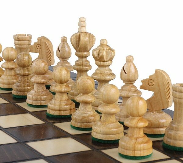 Jeu d'Échecs et Dames en Bois de Cerisier - Coffret Pliable avec Échiquier Gravé