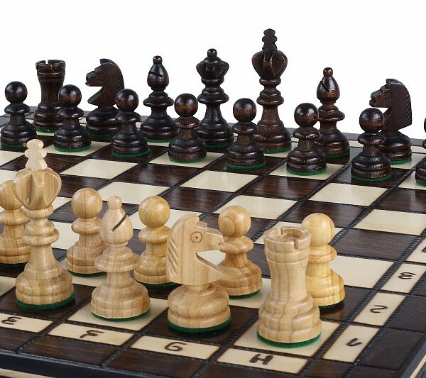 Jeu d'Échecs et Dames en Bois de Cerisier - Coffret Pliable avec Échiquier Gravé