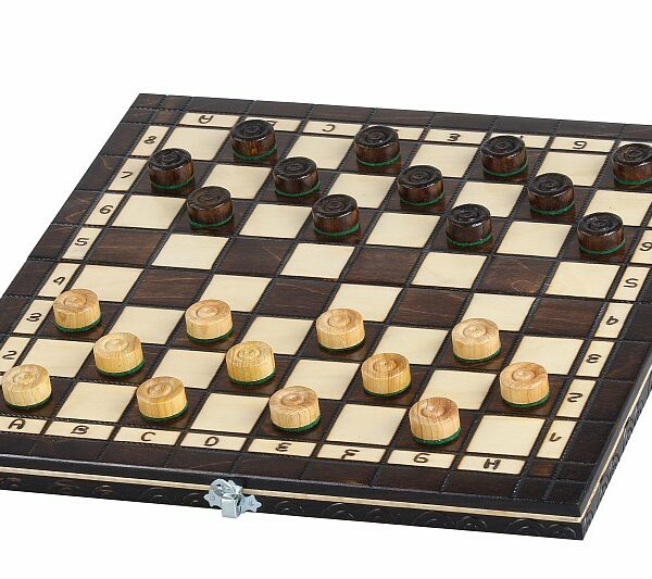 Jeu d'Échecs et Dames en Bois de Cerisier - Coffret Pliable avec Échiquier Gravé