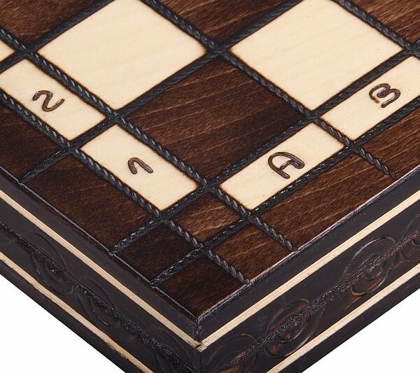 Jeu d'Échecs et Dames en Bois de Cerisier - Coffret Pliable avec Échiquier Gravé