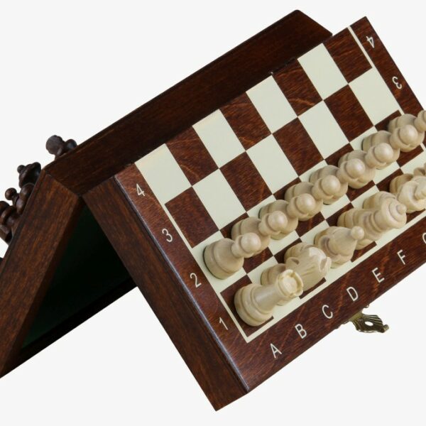 Échecs Magnétiques Mini – Jeu d’Échecs de Voyage Compact en Bois avec Pièces Staunton